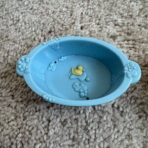 Vintage 2005 Mattel Dollhouse Bathtub & Fisher Price Loving Family Toliet w Brus